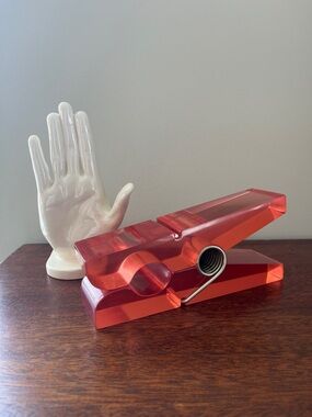 Vintage Lucite Clothespin desk accessory office home decor